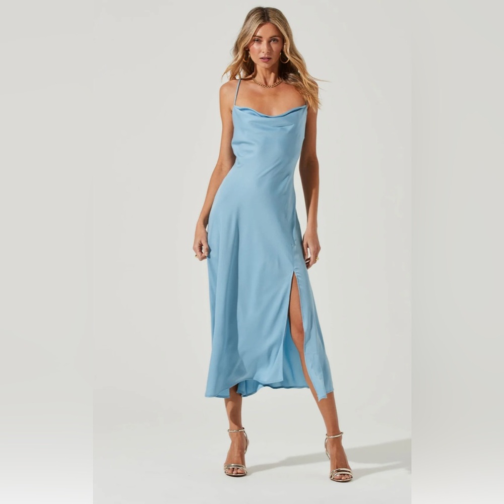 ASTR Gaia Elegant Blue Slip Dress NWT